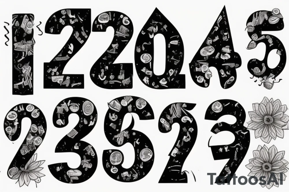 birthday numbers tattoo idea