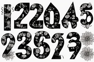 birthday numbers tattoo idea