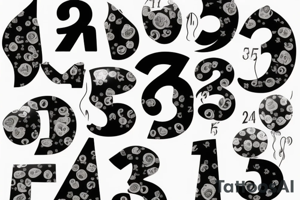 birthday numbers tattoo idea