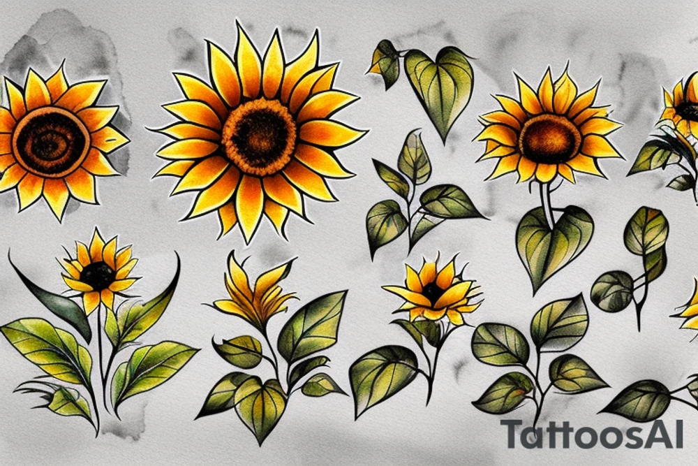 Sunflower meets sundown tattoo idea