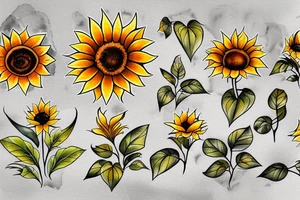 Sunflower meets sundown tattoo idea