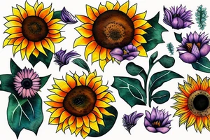 Sunflower meets sundown tattoo idea