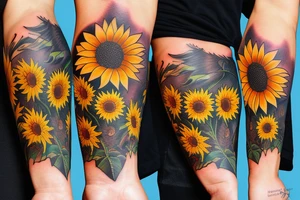 Sunflower sundown tattoo idea
