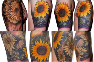 Sunflower sundown tattoo idea