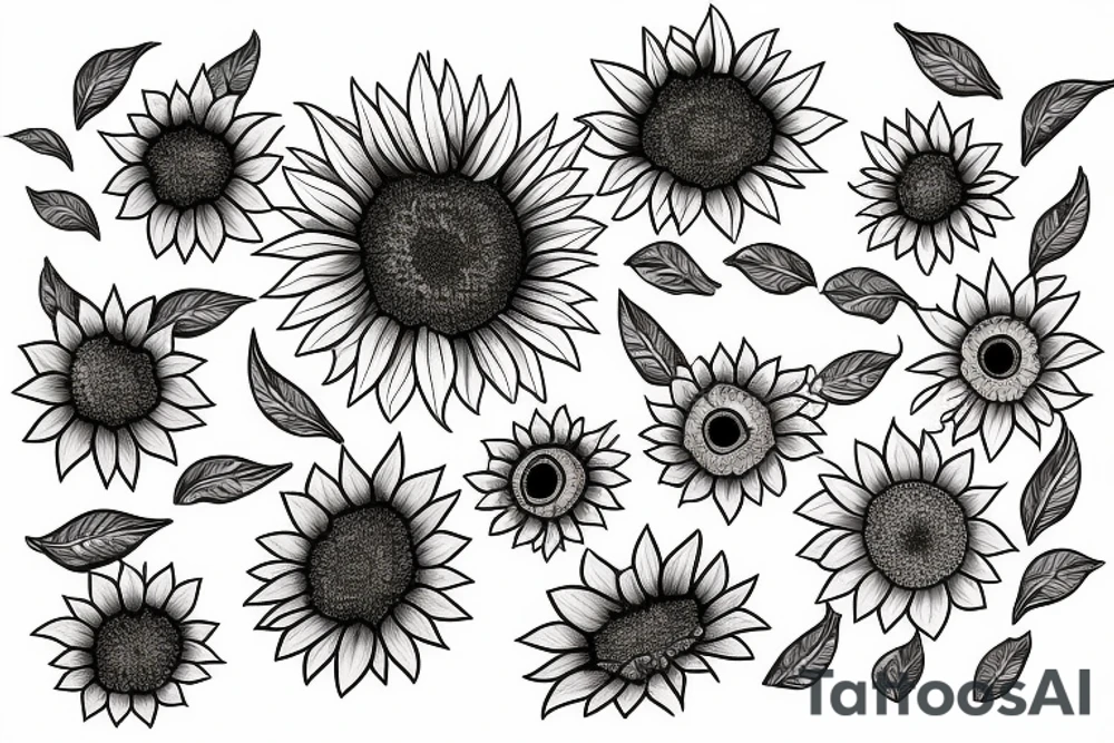 Sunflower sundown tattoo idea