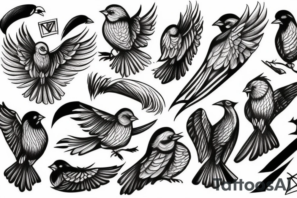 Man in the arena birds tattoo idea