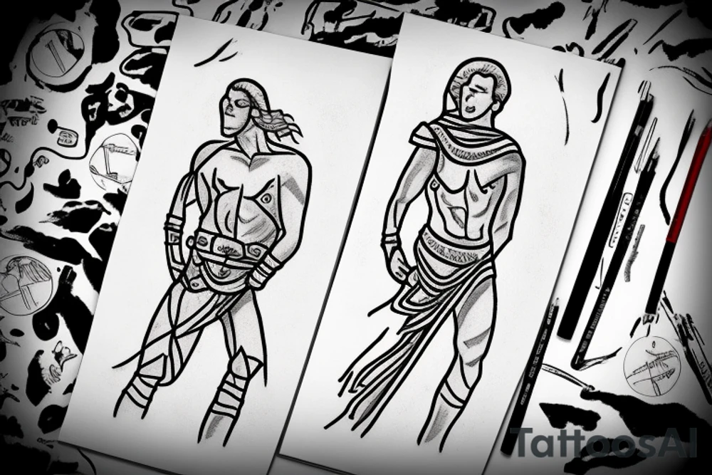 Man in the arena in the sky tattoo idea