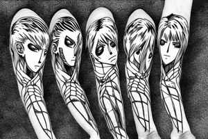 Attack on titan anime line work design tattoo idea