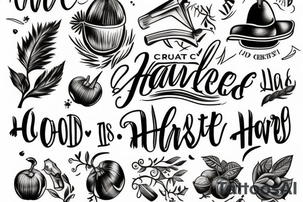 create me a tattoo with the word Harvest in cool font tattoo idea