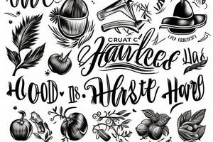 create me a tattoo with the word Harvest in cool font tattoo idea