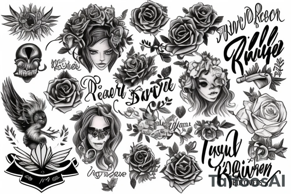 create me a cool tattoo of my daughters name. Her name is Harvest Reign tattoo idea