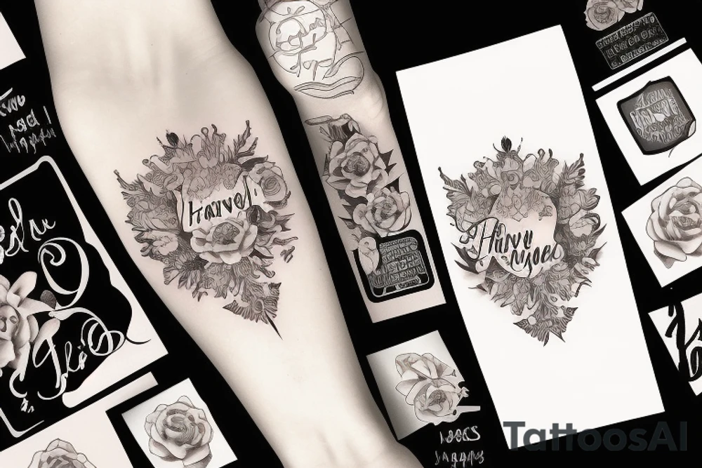 create me a cool tattoo of my daughters name. Her name is Harvest Reign tattoo idea