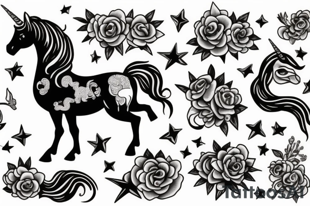 friendship unicorn tattoo idea