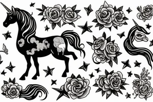 friendship unicorn tattoo idea