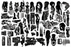 Cyberpunk girls tattoo idea