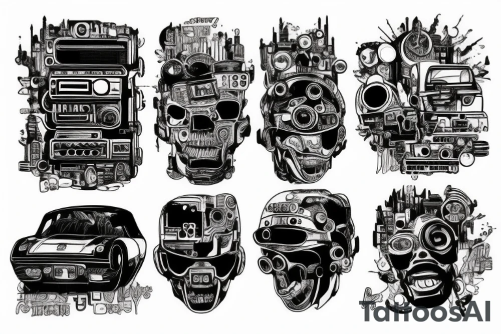 Cyberpunk car tattoo idea