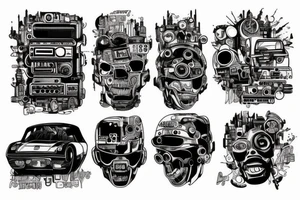 Cyberpunk car tattoo idea