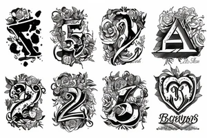 Letter B four times tattoo idea