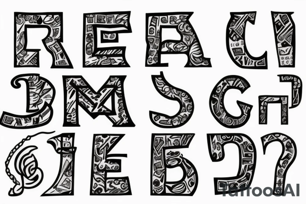 Letter B and 4 tattoo idea