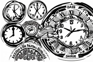 date time campus on darsol side tattoo idea