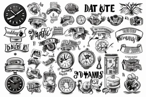 date time campus combined 
 in one tatoo tattoo idea