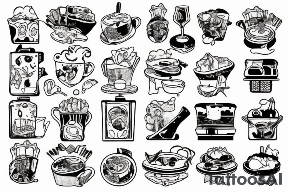 Patchwork chef style tattoos tattoo idea