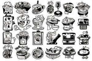 Patchwork chef style tattoos tattoo idea