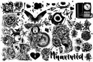 Patchwork meaningful edgy tattoo idea