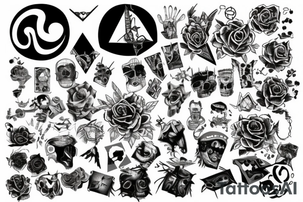 Patchwork meaningful edgy tattoo idea