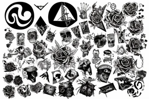 Patchwork meaningful edgy tattoo idea