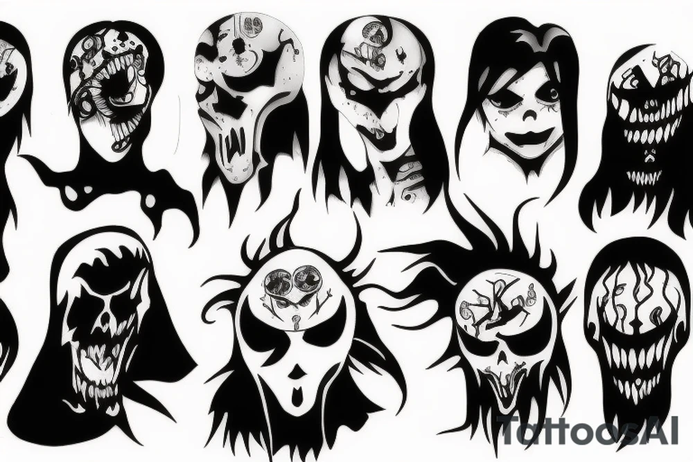 Horror manga ghost tattoo idea