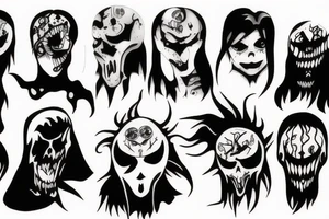 Horror manga ghost tattoo idea