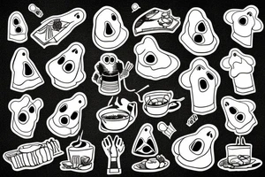 Patchwork chef ghost tattoo idea