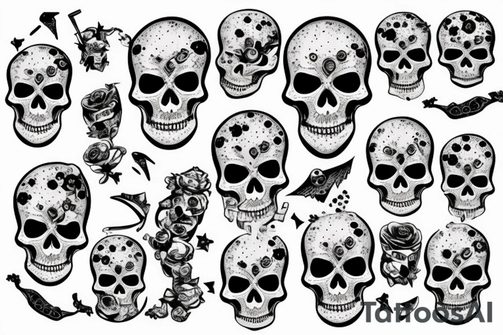 skeleton floating in a galaxy tattoo idea