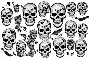 skeleton floating in a galaxy tattoo idea