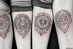 three small matching tattoos for best friends tattoo idea
