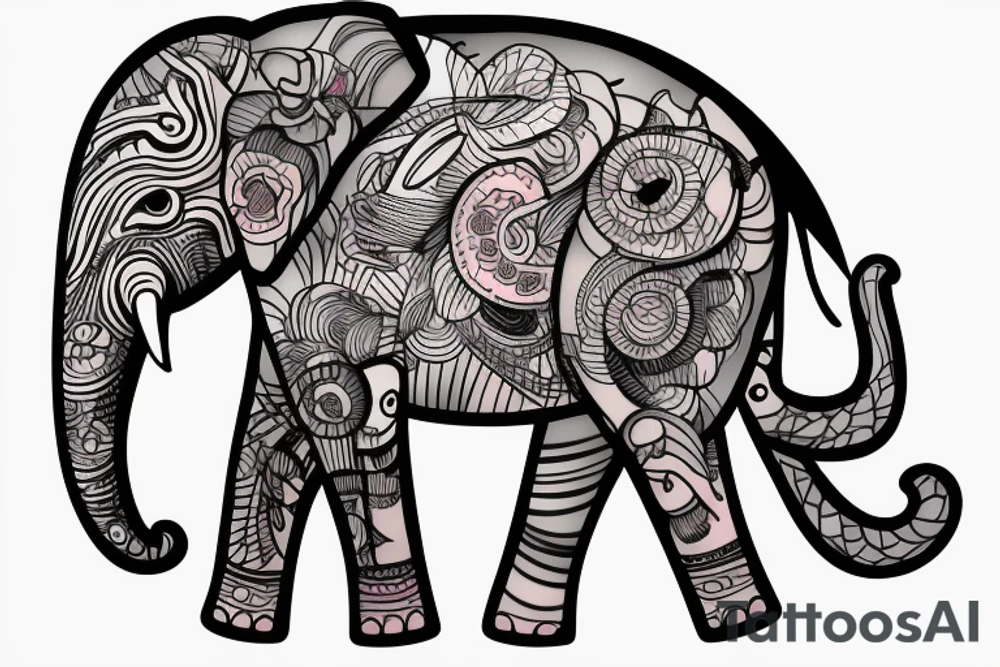 Mom elephant with baby elephant tattoo idea