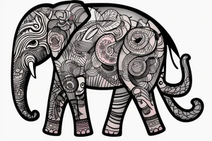 Mom elephant with baby elephant tattoo idea