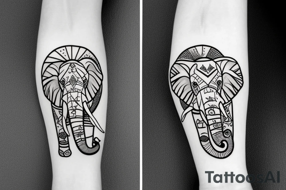 Mom elephant with baby elephant tattoo idea
