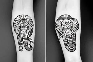Mom elephant with baby elephant tattoo idea