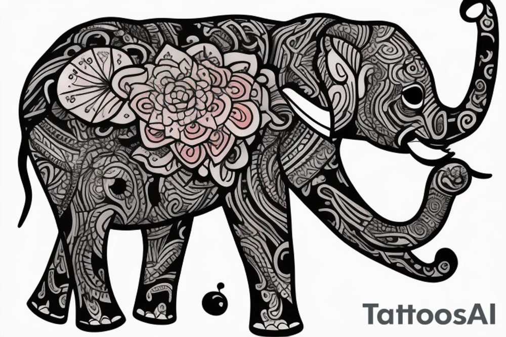 Mom elephant with baby elephant tattoo idea