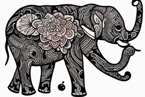 Mom elephant with baby elephant tattoo idea