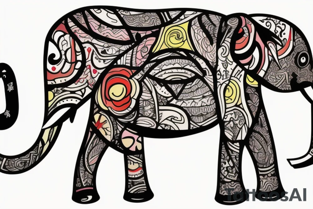Mom elephant with baby elephant tattoo idea