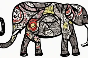 Mom elephant with baby elephant tattoo idea