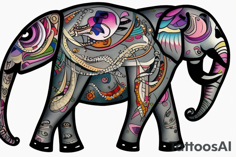 Mom elephant with her baby elephant tattoo idea