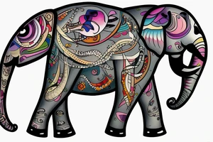 Mom elephant with her baby elephant tattoo idea