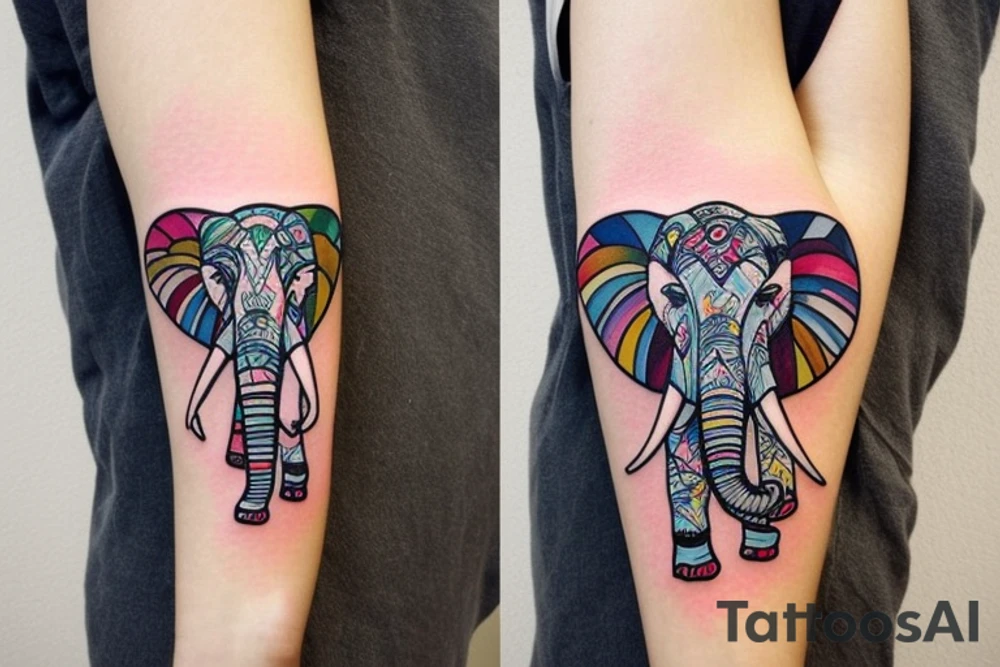 Mom elephant with her baby elephant tattoo idea