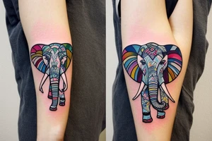 Mom elephant with her baby elephant tattoo idea