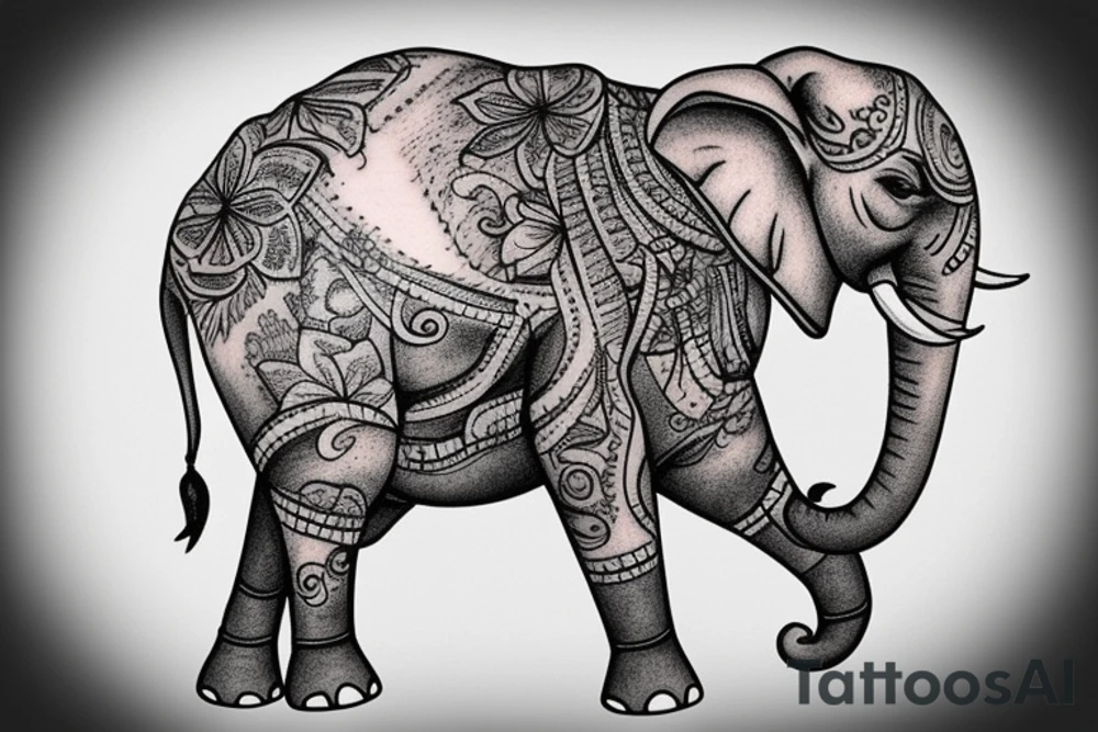 Small Mom elephant with baby elephant tattoo idea