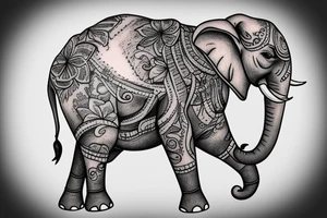 Small Mom elephant with baby elephant tattoo idea